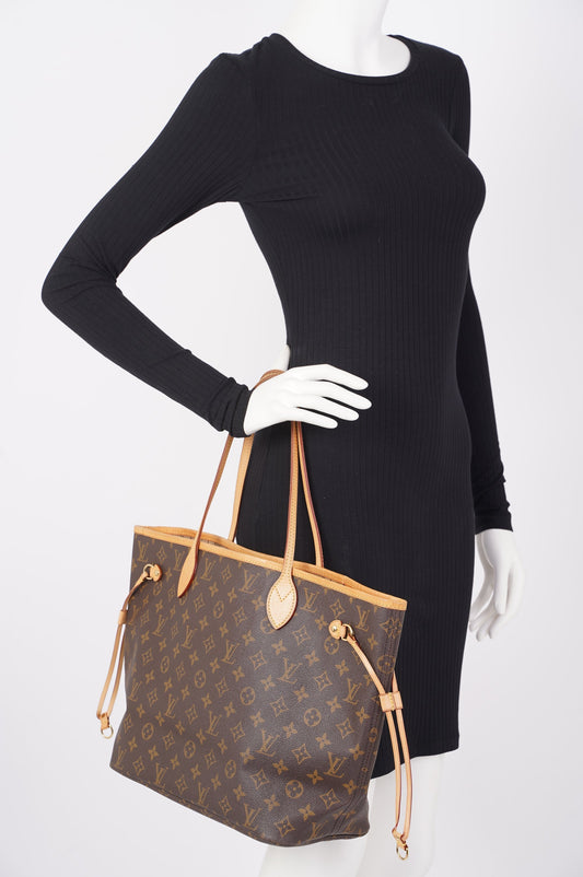 Louis Vuitton Womens Neverfull Monogram Canvas MM