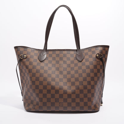 Louis Vuitton Womens Neverfull Bag Damier Ebene Canvas MM