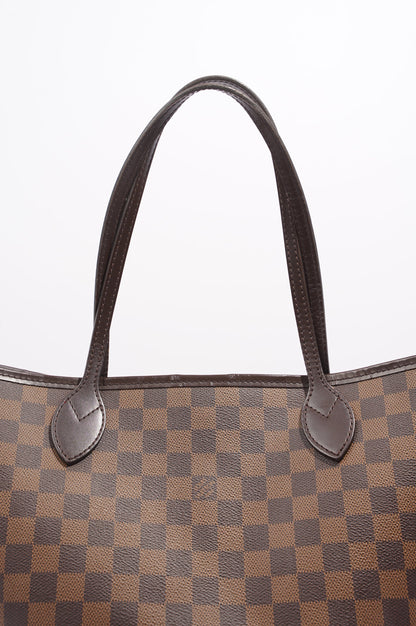 Louis Vuitton Womens Neverfull Bag Damier Ebene Canvas MM