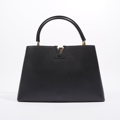Louis Vuitton Womens Capucines Black Taurillon Leather MM