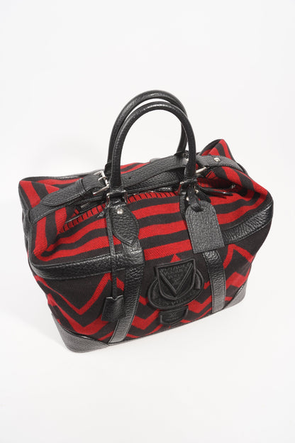 Louis Vuitton Womens Grimaud Vail Blanket Weekend Bag Black Red