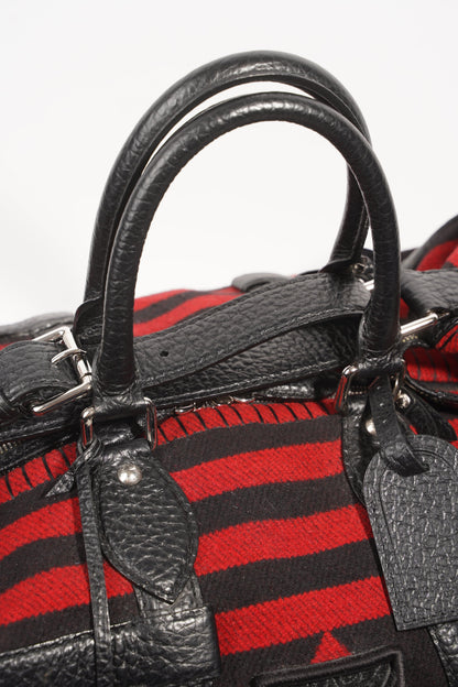 Louis Vuitton Womens Grimaud Vail Blanket Weekend Bag Black Red