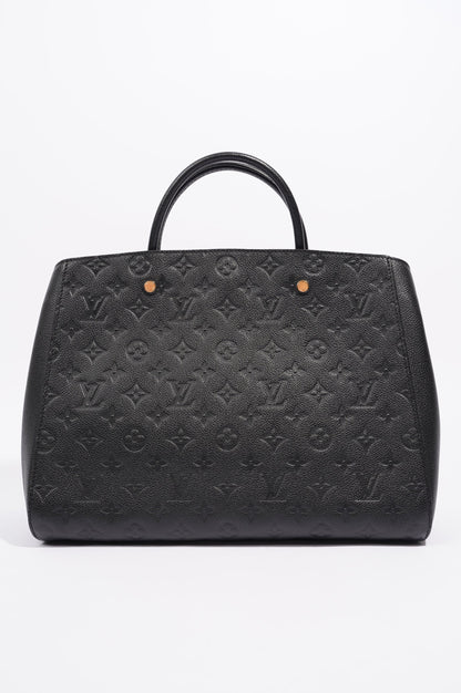 Louis Vuitton Womens Montaigne Black Empreinte Leather MM