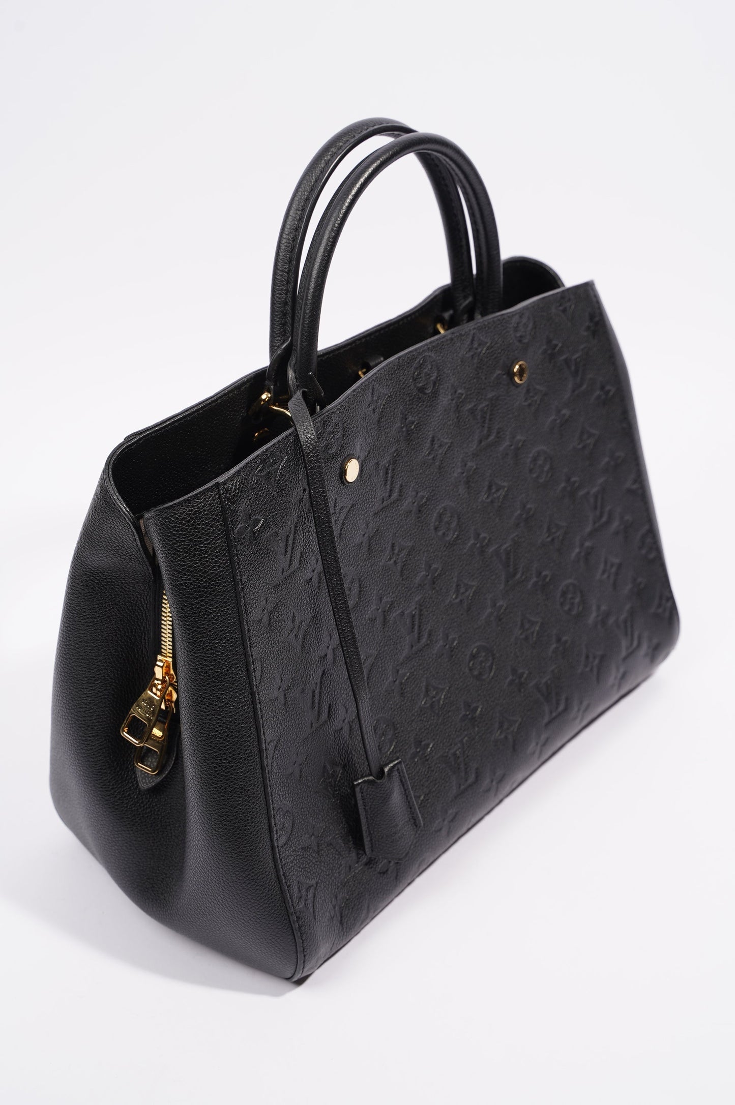 Louis Vuitton Womens Montaigne Black Empreinte Leather MM
