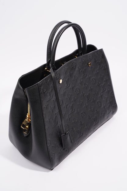 Louis Vuitton Womens Montaigne Black Empreinte Leather MM