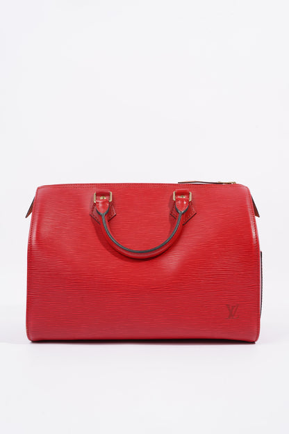 Louis Vuitton Womens Vintage Speedy 30 Bag Red Epi Leather