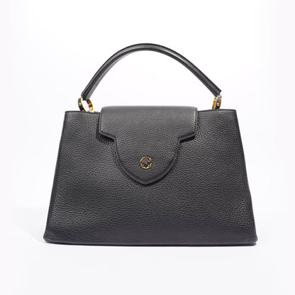 Louis Vuitton Womens Capucines Black Taurillon Leather MM