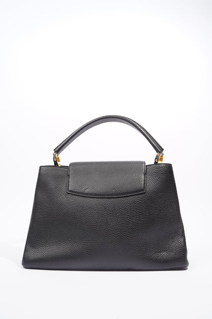 Louis Vuitton Womens Capucines Black Taurillon Leather MM
