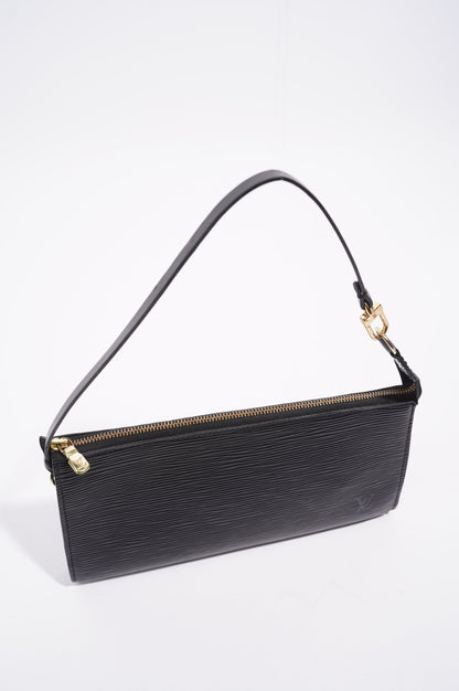 Louis Vuitton Womens Pochette Accessoire Black Epi Leather