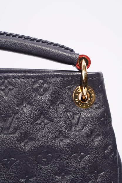 Louis Vuitton Womens Artsy Navy Empreinte Leather MM