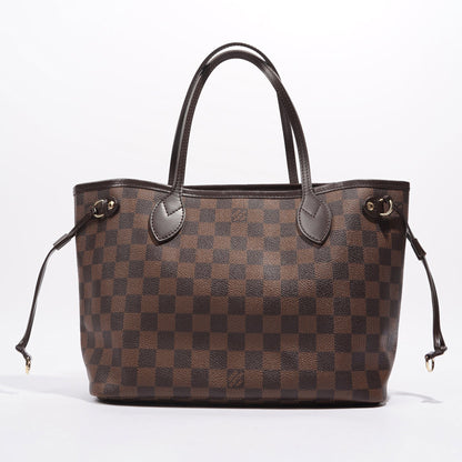 Louis Vuitton Womens Neverfull Bag Damier Ebene Canvas PM