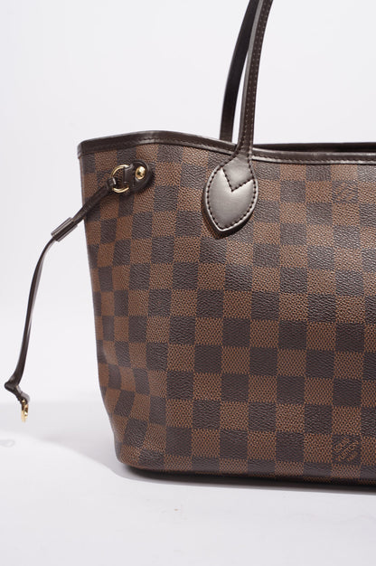 Louis Vuitton Womens Neverfull Bag Damier Ebene Canvas PM