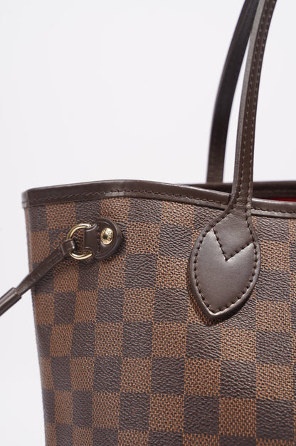 Louis Vuitton Womens Neverfull Bag Damier Ebene Canvas PM