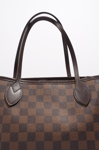 Louis Vuitton Womens Neverfull Bag Damier Ebene Canvas PM
