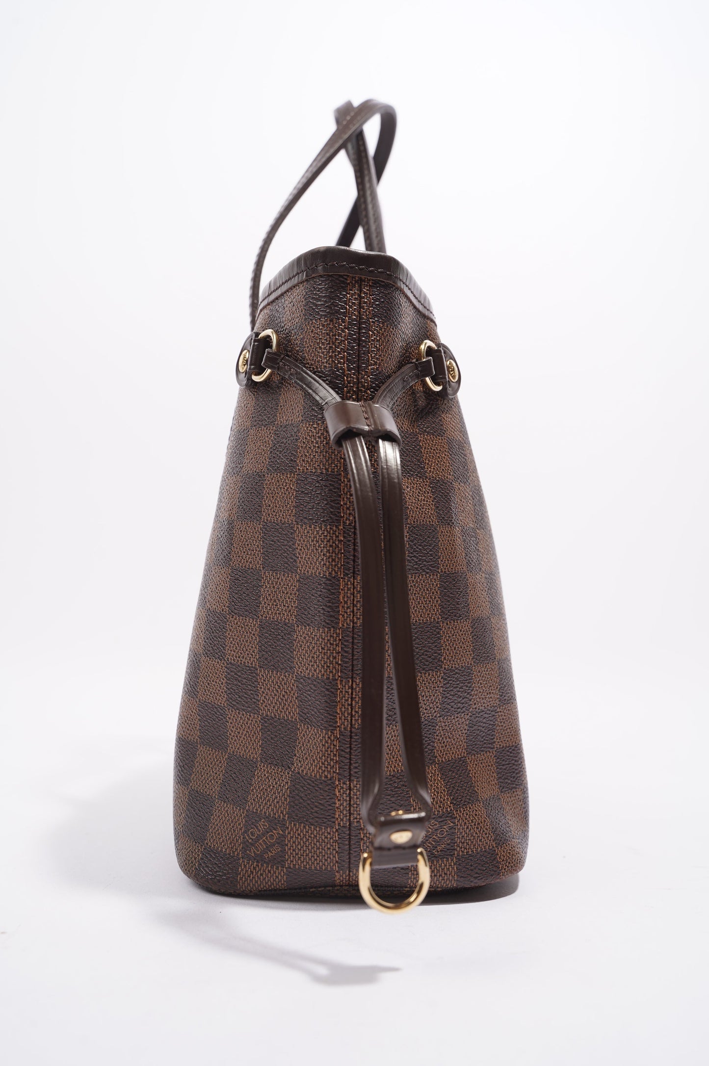 Louis Vuitton Womens Neverfull Bag Damier Ebene Canvas PM