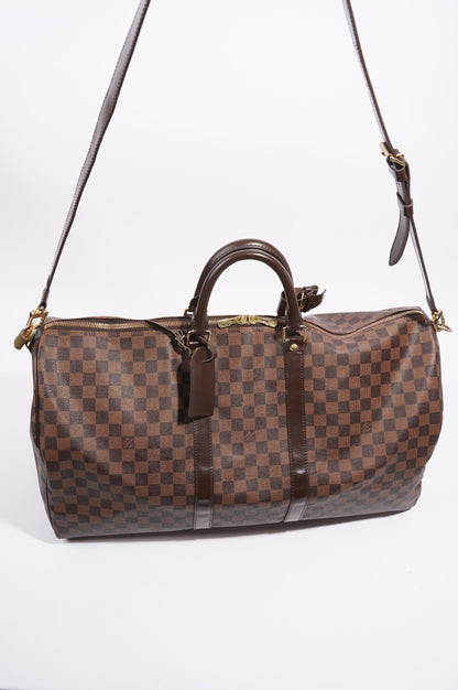 Louis Vuitton Womens Keepall Bandouliere Damier Ebene 55