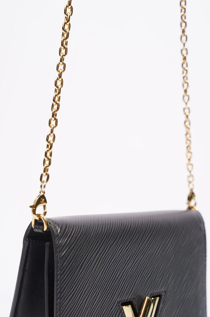 Louis Vuitton Womens Twist Chain Pouch Black Epi Leather