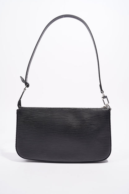 Louis Vuitton Womens Pochette Accessoires Black Epi Leather