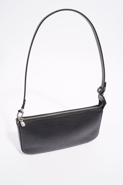 Louis Vuitton Womens Pochette Accessoires Black Epi Leather