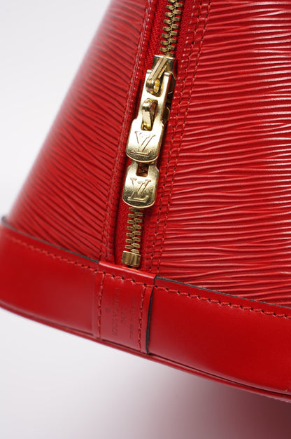 Louis Vuitton Womens Alma Red Epi Leather PM
