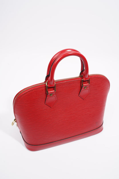 Louis Vuitton Womens Alma Red Epi Leather PM
