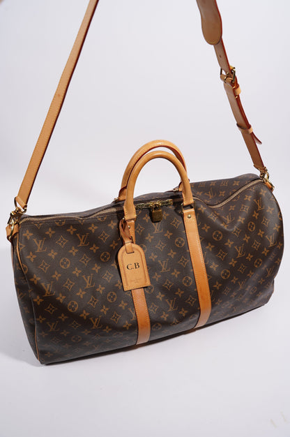 Louis Vuitton Womens Keepall Bandouliere Monogram 55