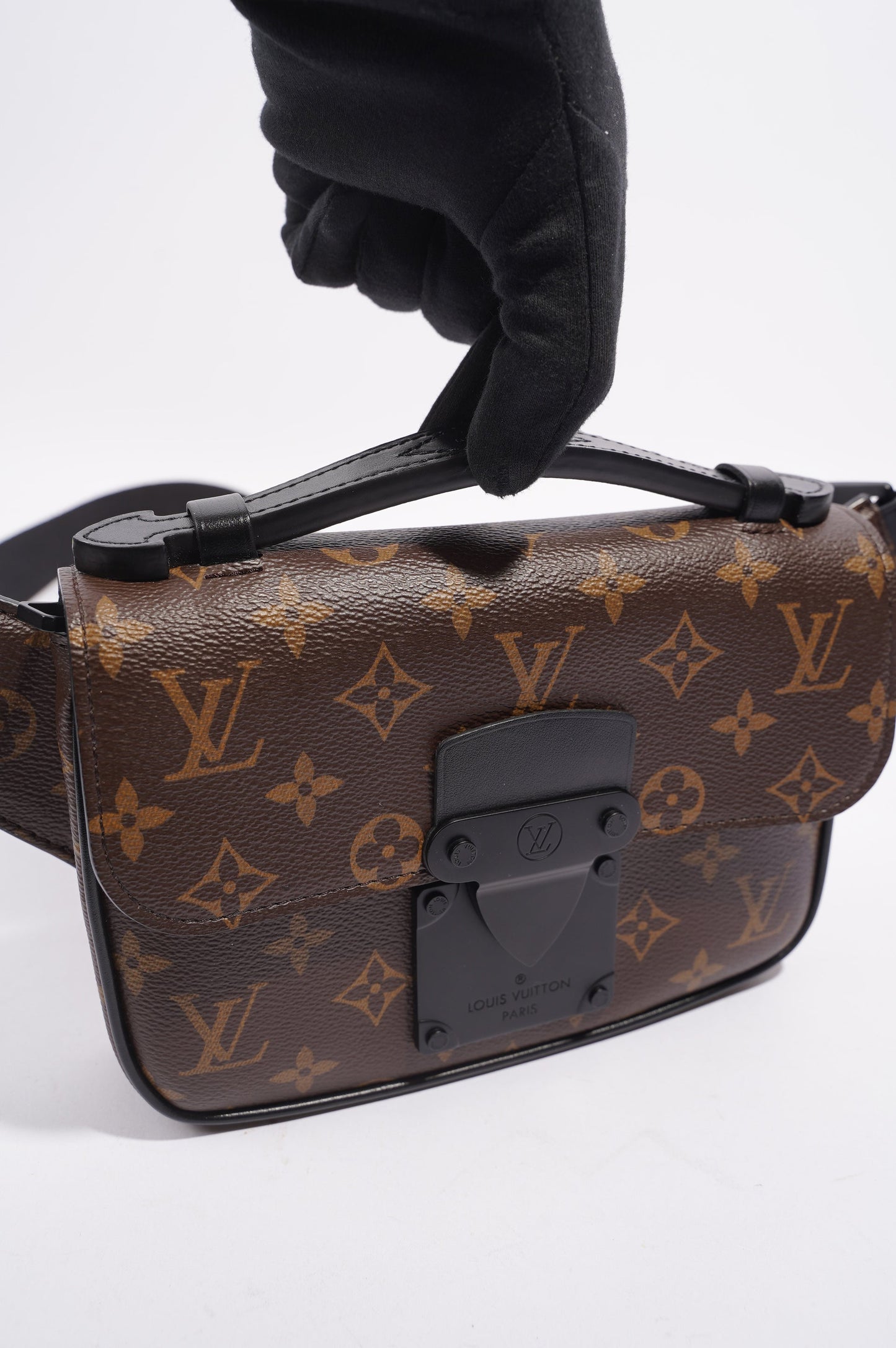 Louis Vuitton Mens S Lock Sling Bag Monogram Canvas