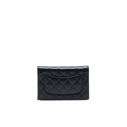 CHANEL WALLET ON CHAIN CAVIER BLACK WITH GHW