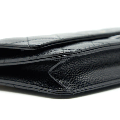 CHANEL WALLET ON CHAIN CAVIER BLACK WITH GHW