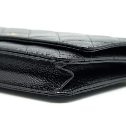 CHANEL WALLET ON CHAIN CAVIER BLACK WITH GHW
