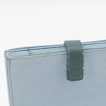 Celine Dusty Blue Grained Leather Accordeon Card Holder