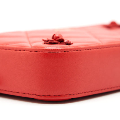CHANEL RED DOUBLE ZIP WALLET ON CHAIN SPECIAL EDITION IN RED