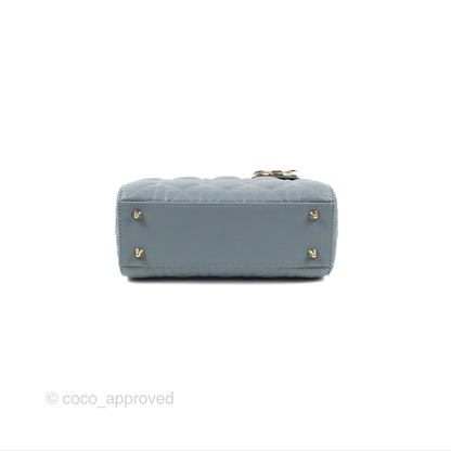 Christian Dior My ABCDior Lady Dior Grey Blue Lambskin Gold Hardware
