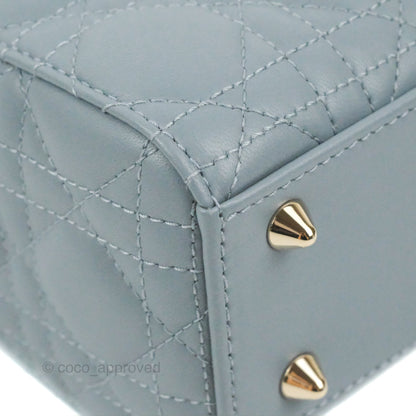 Christian Dior My ABCDior Lady Dior Grey Blue Lambskin Gold Hardware