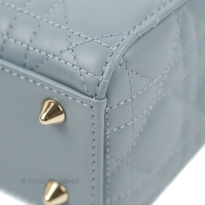 Christian Dior My ABCDior Lady Dior Grey Blue Lambskin Gold Hardware