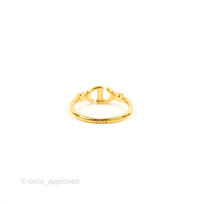 Christian Dior Gold Pearl CD Ring