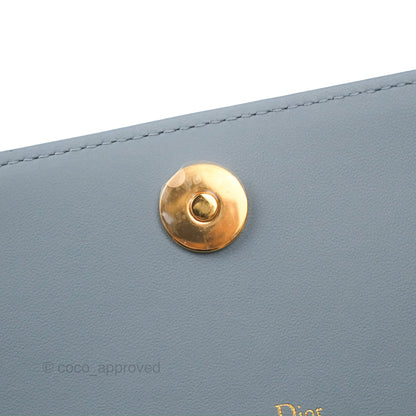 Dior Caro Pouch With Chain Cloud Blue Cannage Calfskin