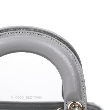 Christian Dior Mini Lady Dior Grey Lambskin Cannage Silver Hardware