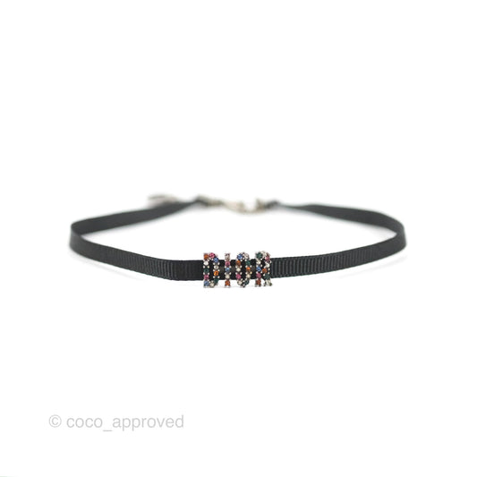 Christian Dior Ribbon Strass J'Adior Choker Necklace