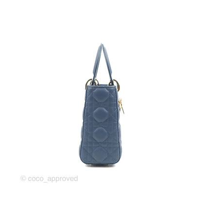 Christian Dior My ABCDior Lady Dior Blue Lambskin Gold Hardware