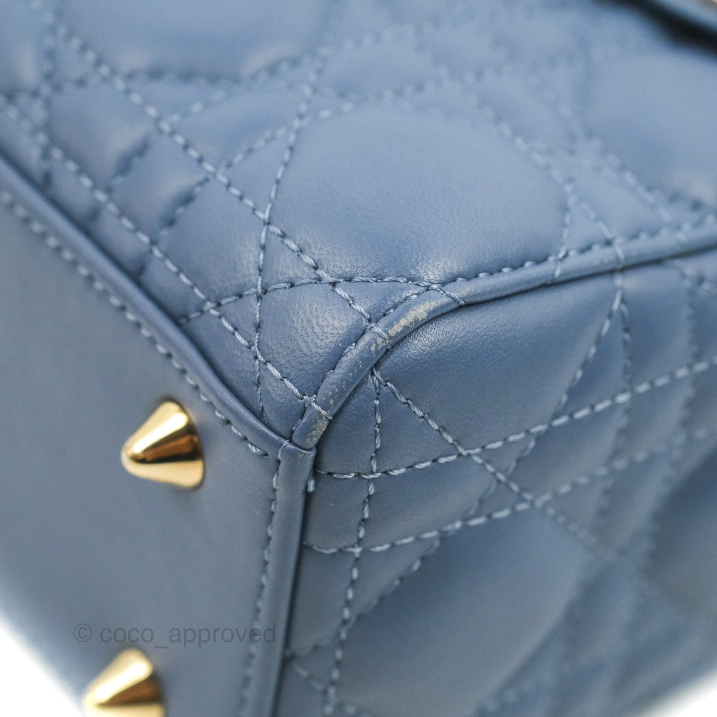 Christian Dior My ABCDior Lady Dior Blue Lambskin Gold Hardware