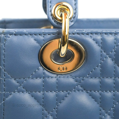 Christian Dior My ABCDior Lady Dior Blue Lambskin Gold Hardware