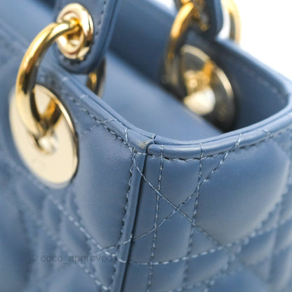 Christian Dior My ABCDior Lady Dior Blue Lambskin Gold Hardware