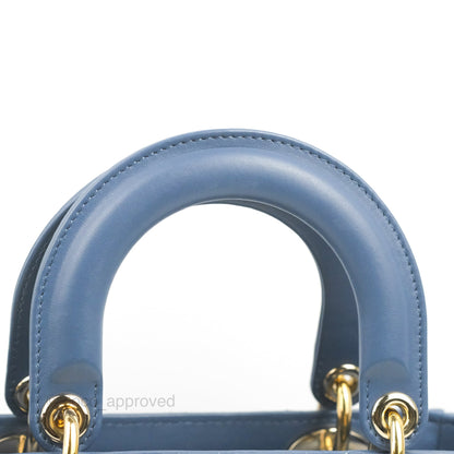 Christian Dior My ABCDior Lady Dior Blue Lambskin Gold Hardware