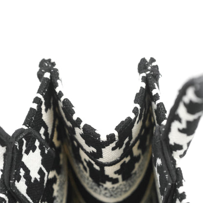 Christian Dior New Small Book Tote Macro Houndstooth Embroidery Black/White