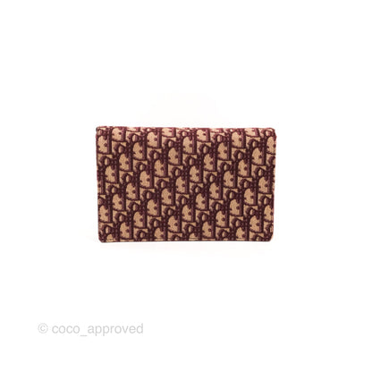 Christian Dior Saddle Chain Pouch Red Oblique Jacquard