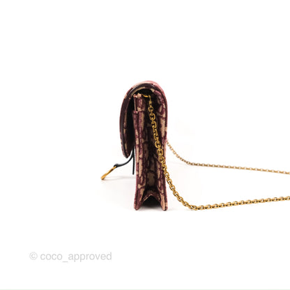 Christian Dior Saddle Chain Pouch Red Oblique Jacquard