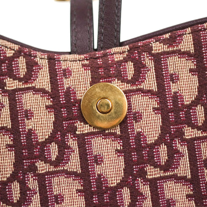 Christian Dior Saddle Chain Pouch Red Oblique Jacquard
