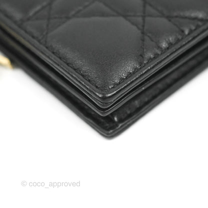 Dior Lady Dior Flap Card Holder Black Cannage Lambskin