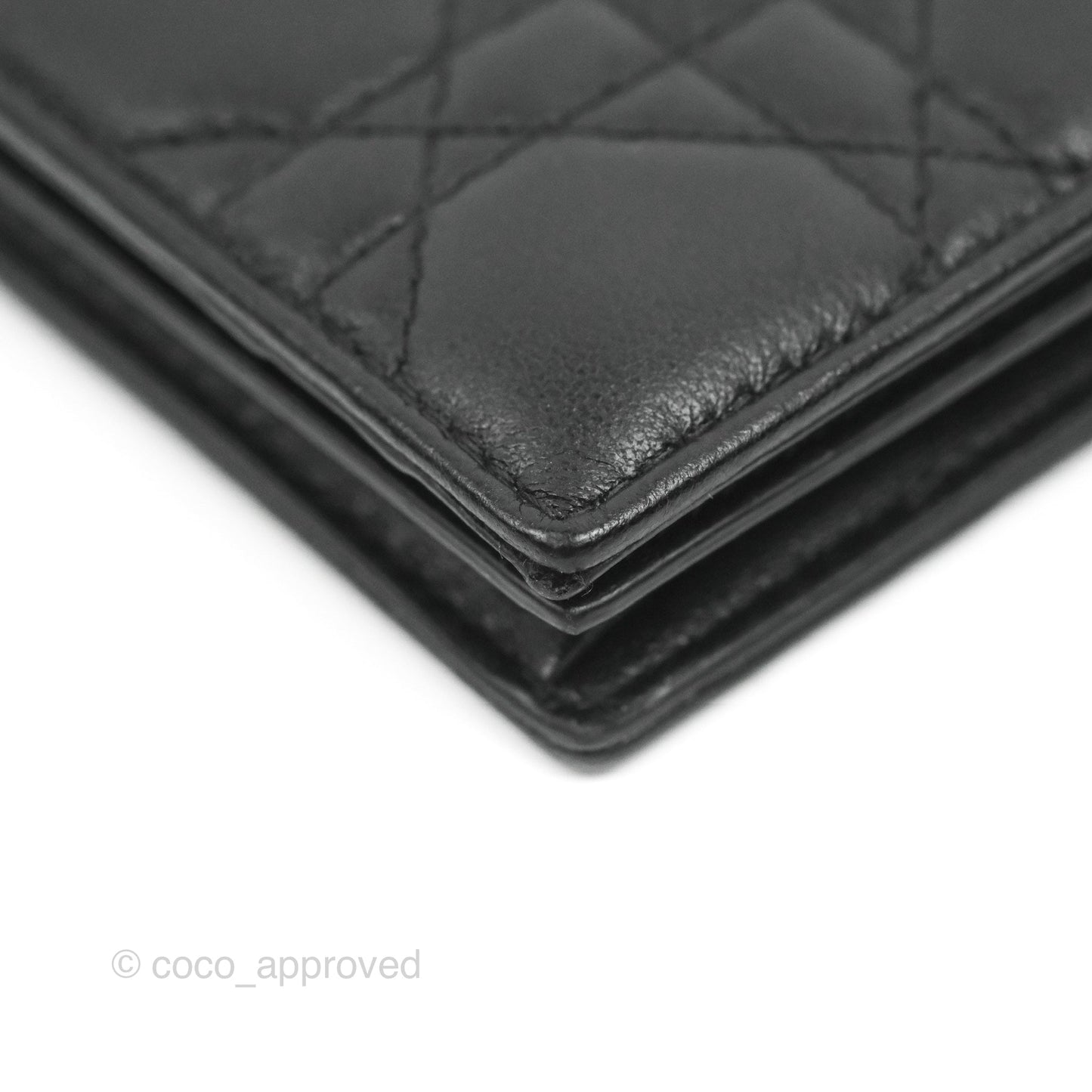Dior Lady Dior Flap Card Holder Black Cannage Lambskin